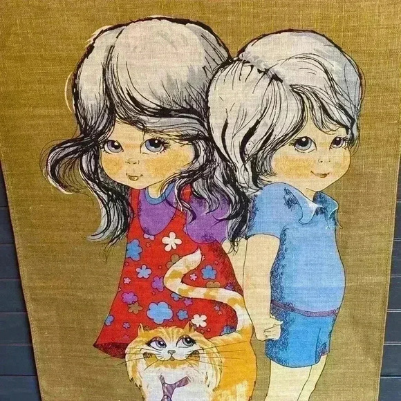 Vintage Wall  Hanging of girl and boy - Picture 2 of 16